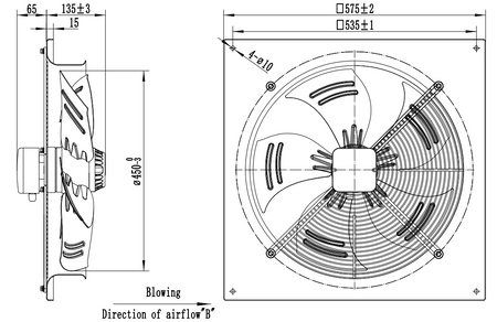 AXF450B - Ventilator axial de evacuare 450 mm