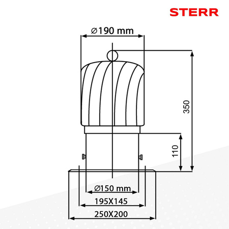 ERC150AB - Priză longitudinală pivotantă din aluminiu 150 mm cu bază