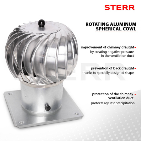 SRC200AB - Priză sferică pivotantă din aluminiu 200 mm cu bază