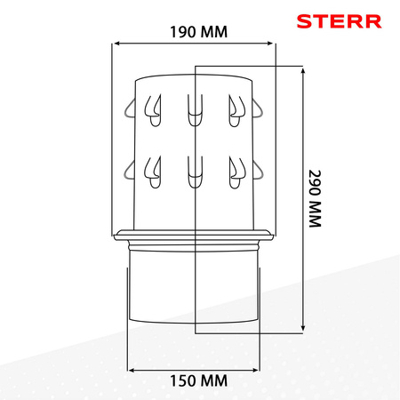 TCA150 - Tranziție la ceramică pentru capace de coș - 150 mm